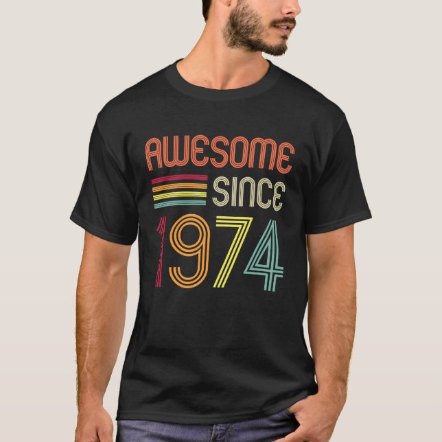 Camiseta Impresionante desde 1974 49ª Retro de Cumpleaños (Anverso)