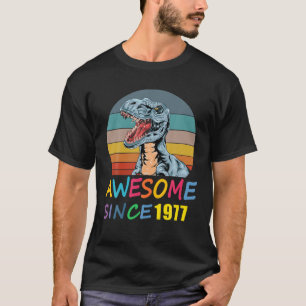 Camiseta Impresionante Desde 1977 44º Cumpleaños Dinosaurio