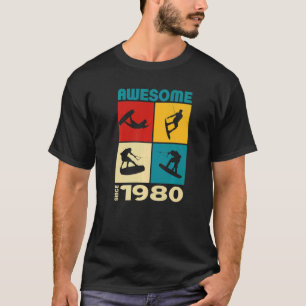 Camiseta Impresionante desde 1980 Estilo de vida de wakeboa
