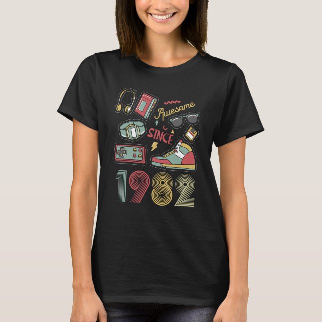 Camiseta Impresionante desde 1982 40º cumpleaños de la Viej (Anverso)