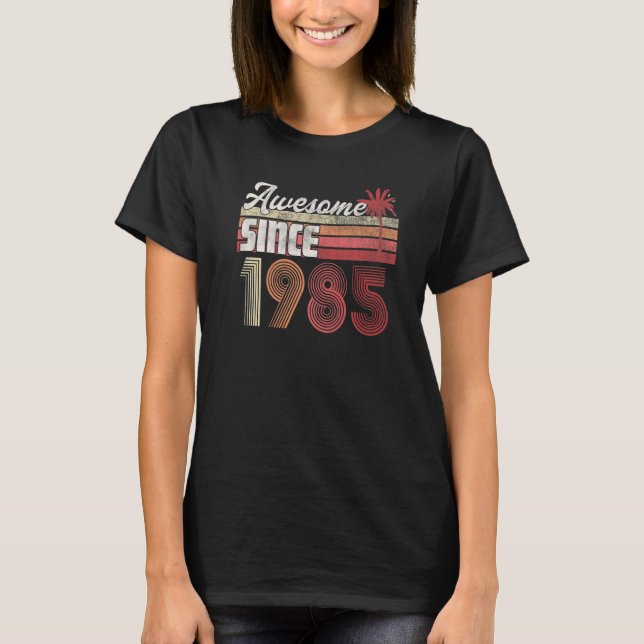 Camiseta Impresionante desde 1985 37º cumpleaños Gif Retro  (Anverso)