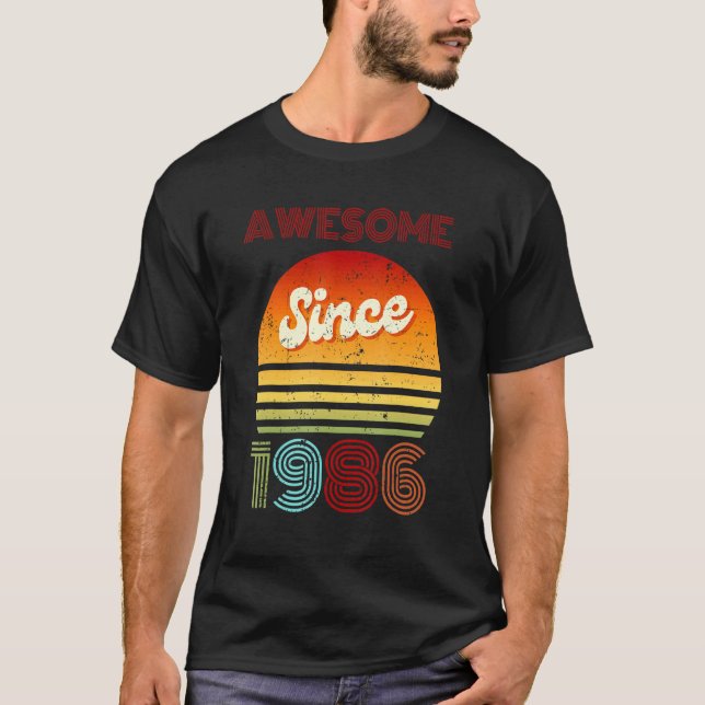 Camiseta Impresionante desde 1986, año 36 de cumpleaños (Anverso)