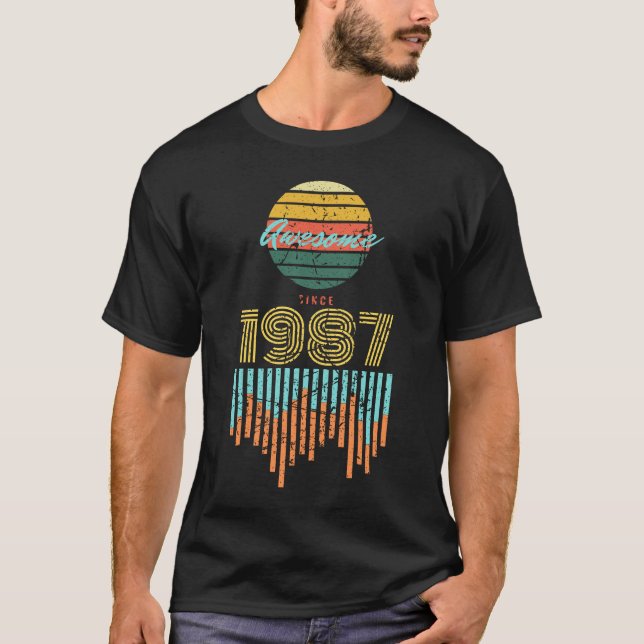 Camiseta Impresionante desde 1987 Vieja 33 cumpleaños (Anverso)