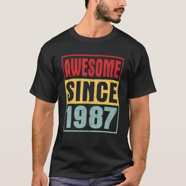 Camiseta Impresionante desde 1987 Vintage con 35º nacimient (Anverso)