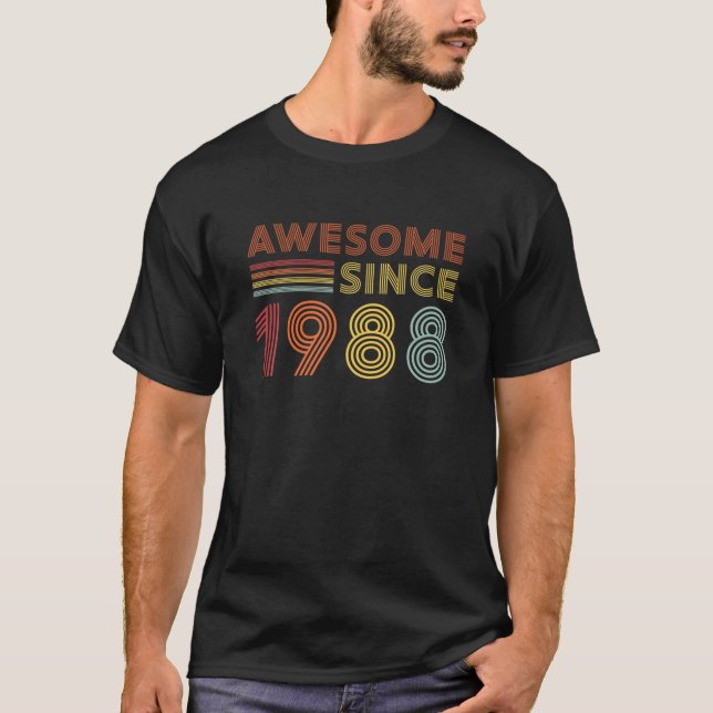 Camiseta Impresionante Desde 1988 Viejo Regalos De Cumpleañ (Anverso)