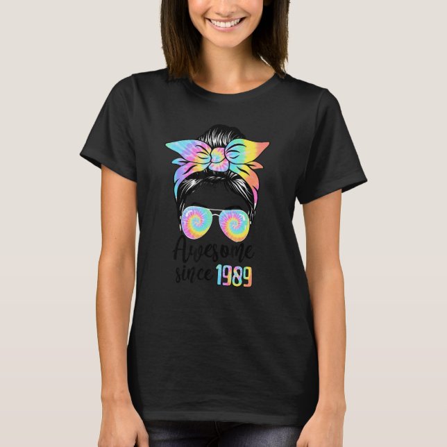 Camiseta Impresionante desde 1989 33 cumpleaños desordenado (Anverso)