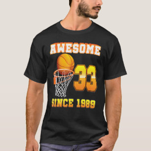 Camiseta Impresionante desde 1989 Baloncesto 33 cumpleaños 