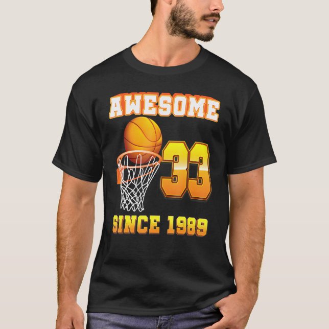 Camiseta Impresionante desde 1989 Baloncesto 33 cumpleaños  (Anverso)
