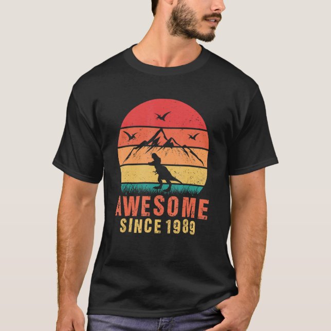Camiseta Impresionante desde 1989 Retro 33er cumpleaños Din (Anverso)