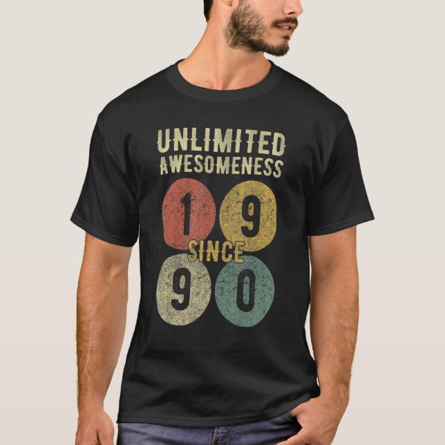 Camiseta Impresionante desde 1990 33 años de edad 33 años d (Anverso)