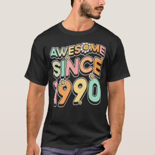 Camiseta Impresionante desde 1990 Año De Nacimiento Floral 