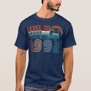 Camiseta Impresionante desde 1992 Nivel 30 Video Gamer B de