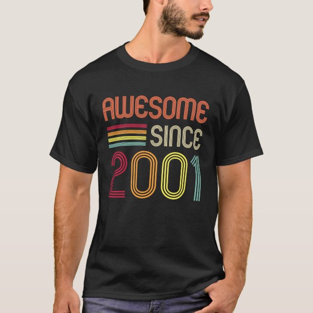 Camiseta Impresionante desde 2001 22ª Retro de cumpleaños (Anverso)