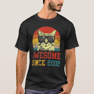 Camiseta Impresionante desde 2002 Gato de cumpleaños número