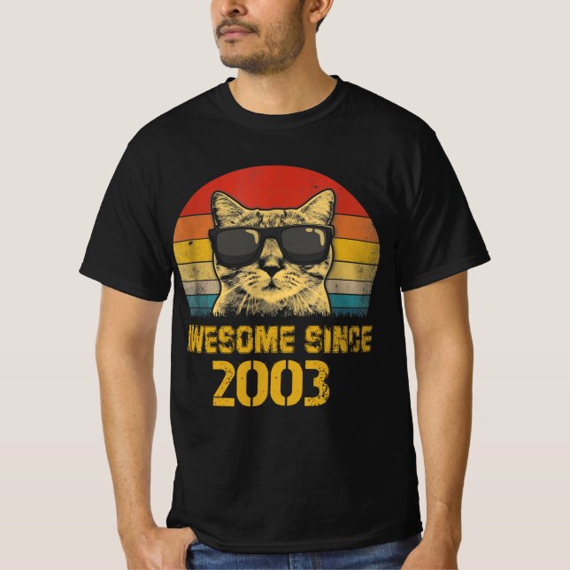 Camiseta Impresionante desde 2003 Regalo de cumpleaños Gato (Anverso)