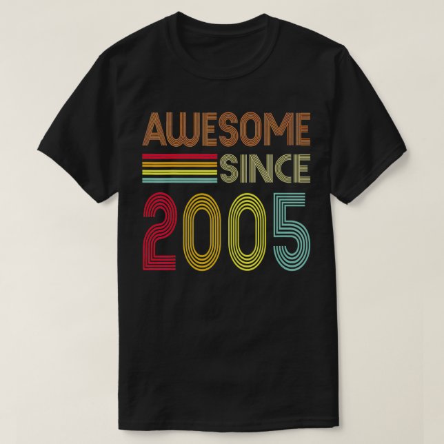 Camiseta Impresionante desde 2005 17 cumpleaños retro (Diseño del anverso)