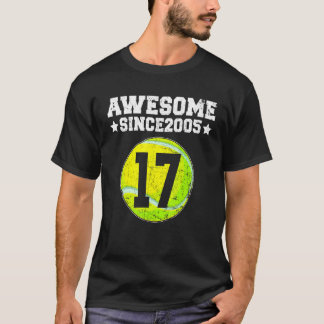 Camiseta Impresionante desde 2005 Tenis 17º cumpleaños 17 a