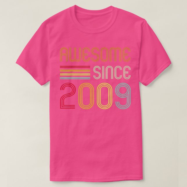 Camiseta Impresionante desde 2009 13ª Retro de Cumpleaños (Diseño del anverso)