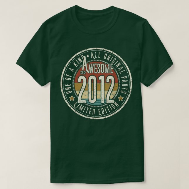 Camiseta Impresionante desde 2012 Nacido en 2012 con estilo (Diseño del anverso)