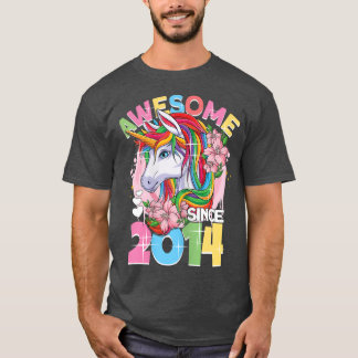 Camiseta Impresionante desde 2014 8º Chica de cumpleaños 8