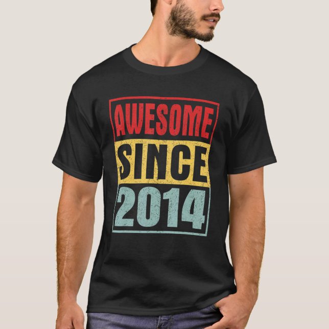 Camiseta Impresionante desde 2014, 8 cumpleaños con problem (Anverso)