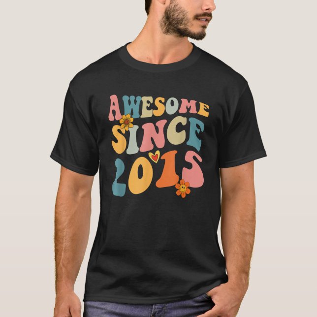 Camiseta Impresionante desde 2015 10 años de edad Retro Gro (Anverso)