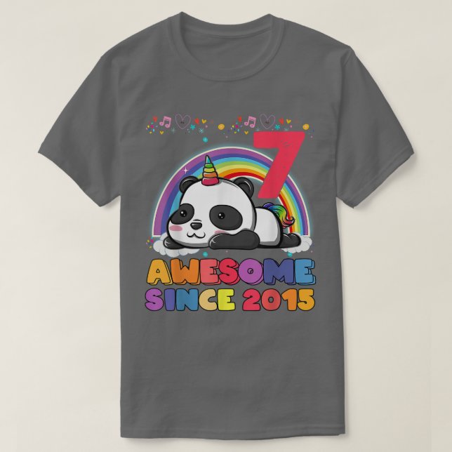 Camiseta Impresionante desde 2015 7º cumpleaños Panda Unic  (Diseño del anverso)