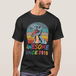 Camiseta Impresionante Desde 2015 Quinto Cumpleaños Dinosau