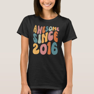 Camiseta Impresionante desde 2016 6 cumpleaños Groovy de 6 
