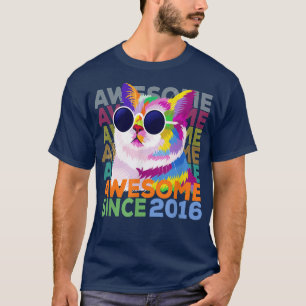 Camiseta Impresionante desde 2016 Funny Cat Lover 6° cumple