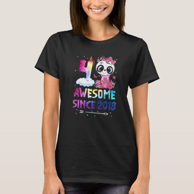 Camiseta Impresionante desde 2018 4º cumpleaños Panda U de  (Anverso)
