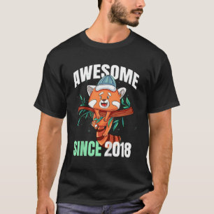Camiseta Impresionante Desde 2018 5º Panda Rojo