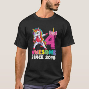 Camiseta Impresionante Desde 2018 Dabbing Unicorn 4Th Birth