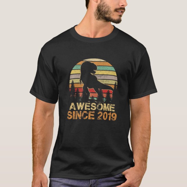 Camiseta Impresionante desde 2019 Dinosaurio T Rex Tercer C (Anverso)