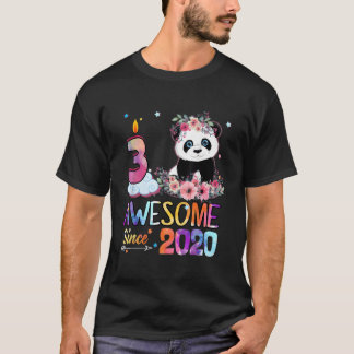 Camiseta Impresionante Desde 2020 3er 3 Panda Unicornio