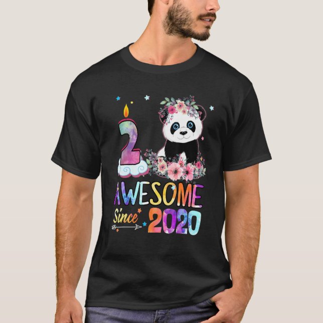 Camiseta Impresionante desde 2020, segundo cumpleaños, Pand (Anverso)