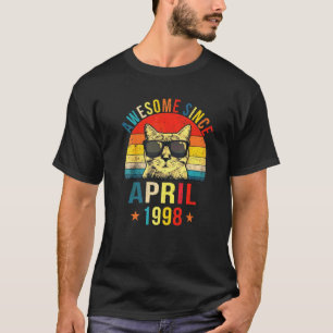 Camiseta Impresionante Desde Abril 1998 Cumpleaños 24 Gato