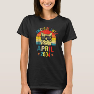 Camiseta Impresionante Desde Abril 2004 Cumpleaños 18 Gato