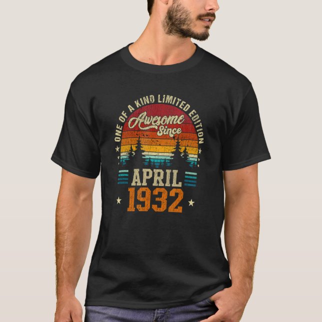Camiseta Impresionante desde abril de 1932 cumpleaños 90 de (Anverso)