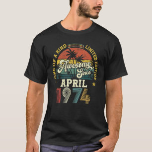 Camiseta Impresionante desde abril de 1974 Vintage 48th Bir