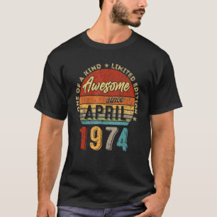 Camiseta Impresionante desde abril de 1974 Vintage 48th Bir