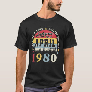 Camiseta Impresionante desde abril de 1980 cumpleaños retro