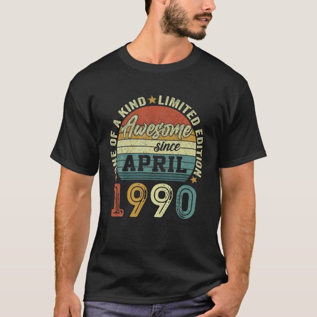 Camiseta Impresionante Desde Abril De 1990 32 Años De Edad  (Anverso)