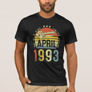Camiseta Impresionante desde abril de 1993 Vintage 29th Bir