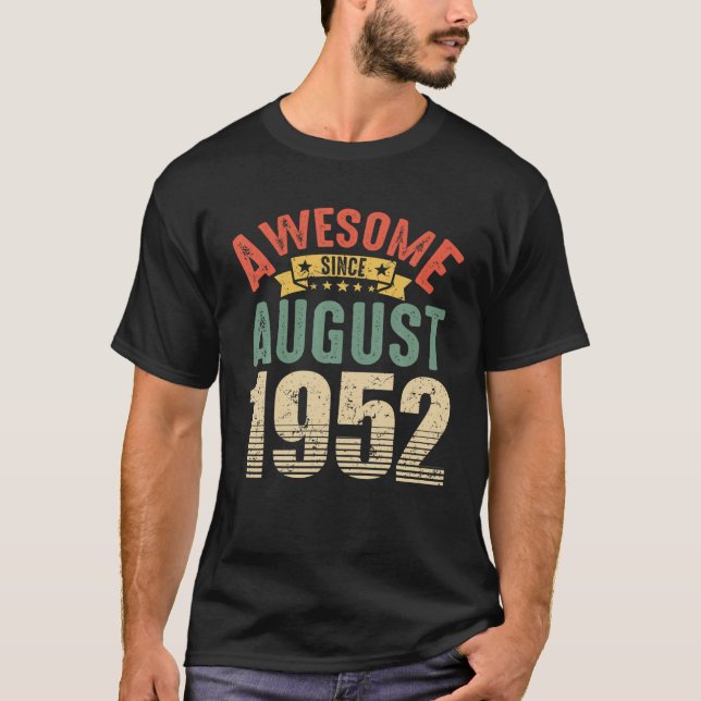 Camiseta Impresionante Desde Agosto De 1952 69 Años De Edad (Anverso)