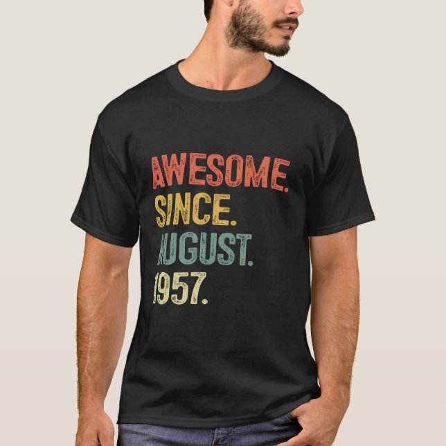 Camiseta Impresionante Desde Agosto De 1957 66º Regalos De  (Anverso)