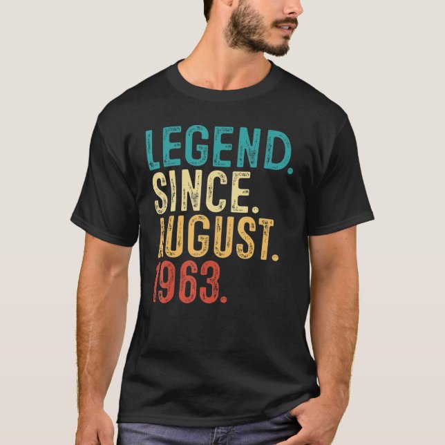 Camiseta Impresionante desde agosto de 1963 59º cumpleaños  (Anverso)