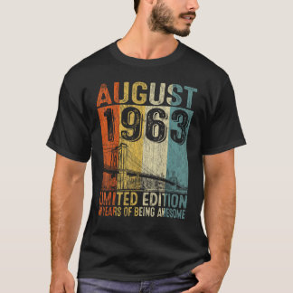 Camiseta Impresionante desde agosto de 1963 Vintage Men 60t