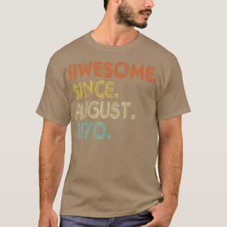 Camiseta Impresionante desde agosto de 1970 Vintage 52º cum