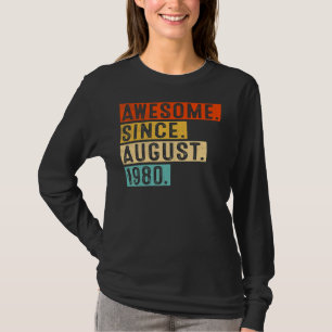 Camiseta Impresionante desde agosto de 1980 Vintage 42º cum